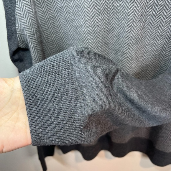 Brooks Brothers Men's Extra Fine Merino Wool Sweater Charcoal Herringbone  Large - Picture 7 of 11